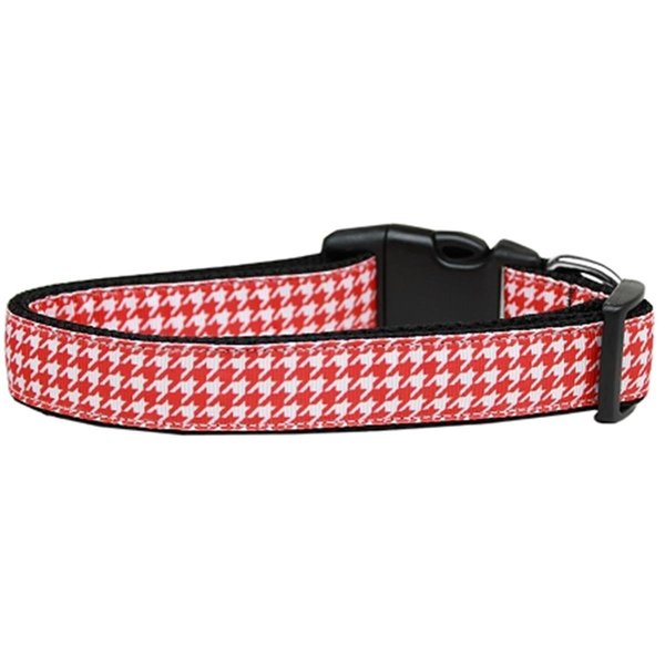 Mirage Pet Products Red Houndstooth Nylon Dog CollarExtra Small 125-243 XS